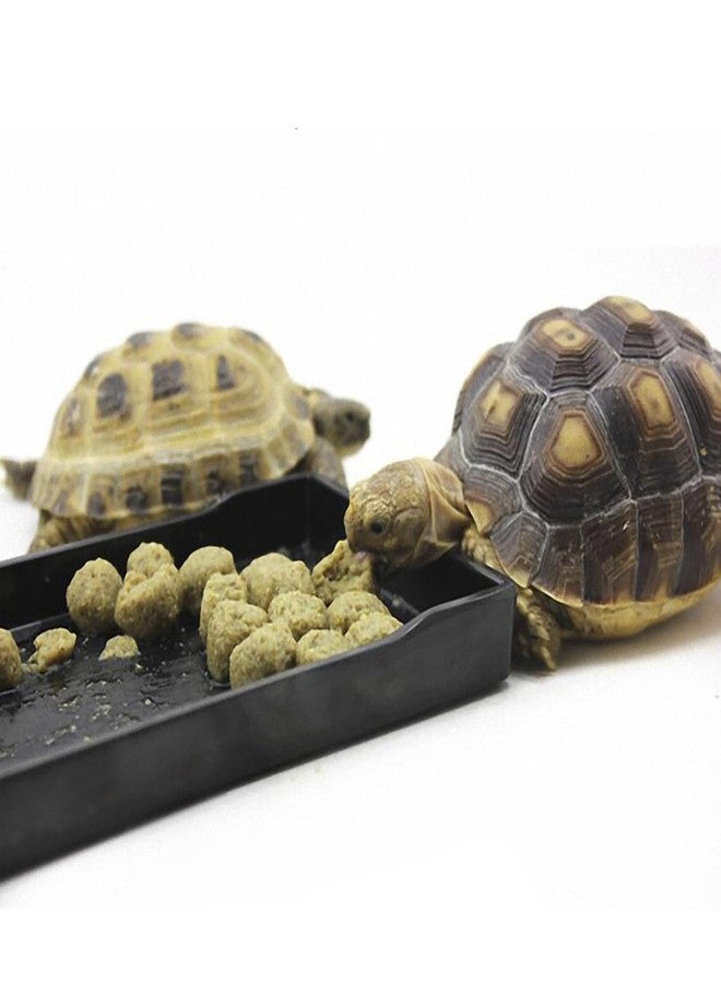 OMEM Reptile Bowl Large Food and Water Dish Enough Space Also Fit for Bath Simulated Wood Grain Surface (S, Black) - Image 2
